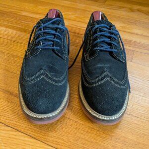 Nordstrom 1901 Blue Suede wingtip oxfords